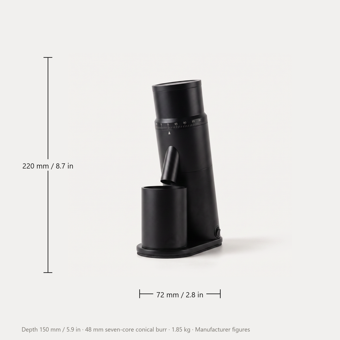 CAFOVO G1048C Coffee Grinder, 48mm Conical Burr, Single Dose