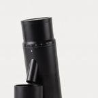 Close-up of the graduated collar of the black CAFOVO G1048C grinder