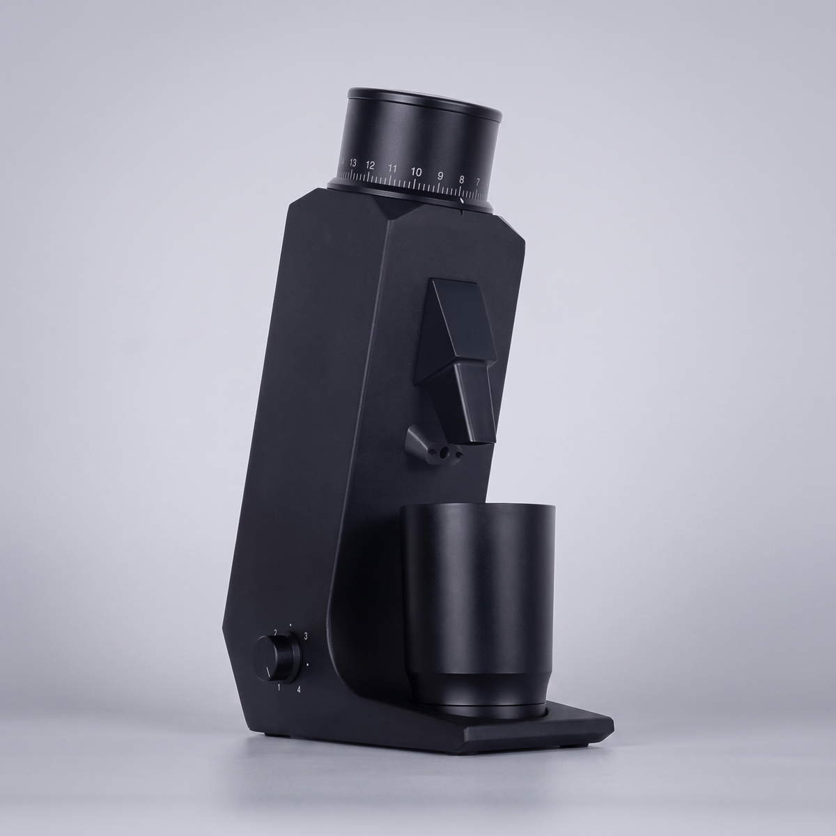 CAFOVO G255CV single dose coffee grinder with its dosing cup