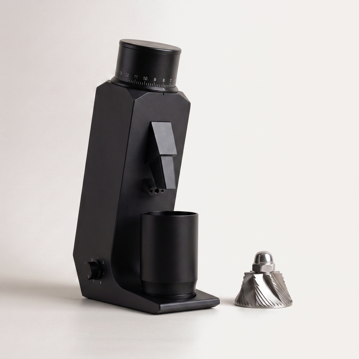 CAFOVO G255CV espresso grinder shown with its 55 mm conical burr