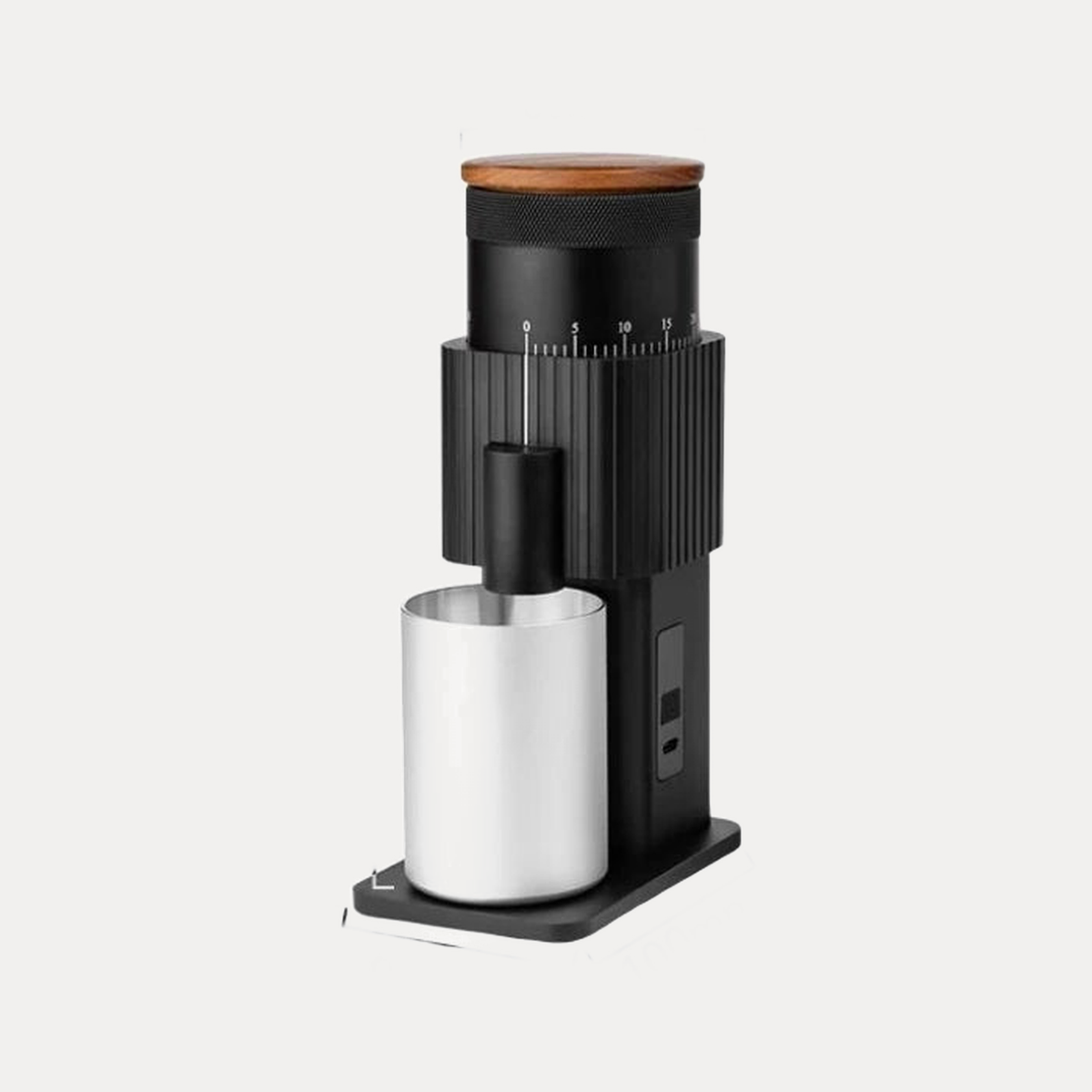 CF Wisdom portable burr coffee grinder, three-quarter view