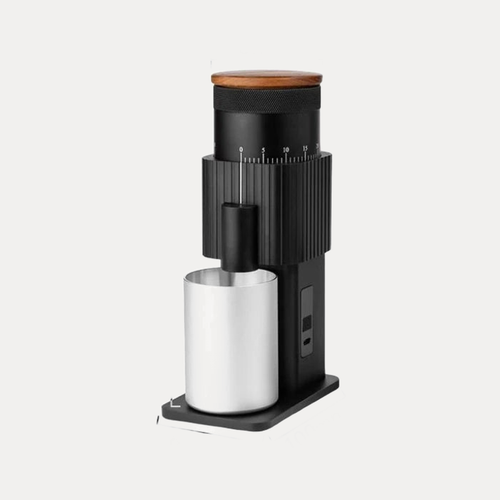 CF Wisdom portable burr coffee grinder, three-quarter view