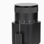 Close-up of the lid and graduated ring of the all black CF Wisdom grinder