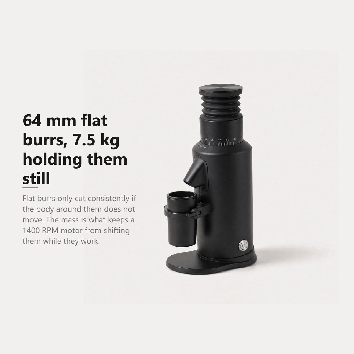 GZZT GF64 espresso grinder, 64 mm flat burrs in a 7.5 kg body