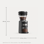 HiBREW G3 coffee grinder dimensions, 364 mm high by 219 mm wide