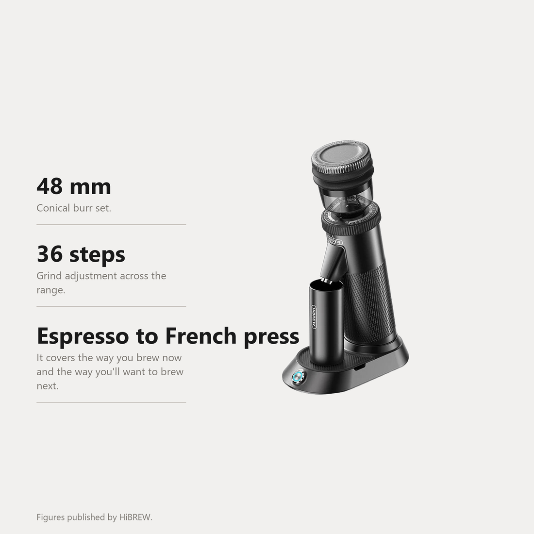 HiBREW G5 Electric Coffee Grinder, 48mm Conical Burr Grinder