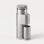 SIMELO Alien portable coffee grinder in silver with its removable grounds cup