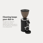 SUBARASI IT-CG17 espresso grinder, the burr releases for cleaning without losing the dial-in