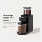 Wancle CBG-9001 coffee grinder, 25 grind settings selected on the touchscreen