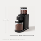Wancle CBG-9001 coffee grinder dimensions, 235 mm high by 180 mm wide