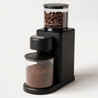 Wancle CBG-9001 conical burr coffee grinder seen from a higher angle